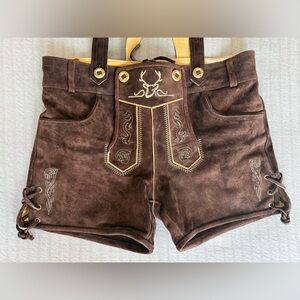 Women’s Genuine Leather Lederhosen US 8 Bavaria Trachten Oktoberfest